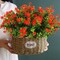 Artificial Flowers Outdoor Fake Flowers,8 Bundles Outside Face Mums Fake Summer Greenery UV Resistant No Fade Faux Plastic Lotus Shrubs Home Garden Porch Patio Decoration